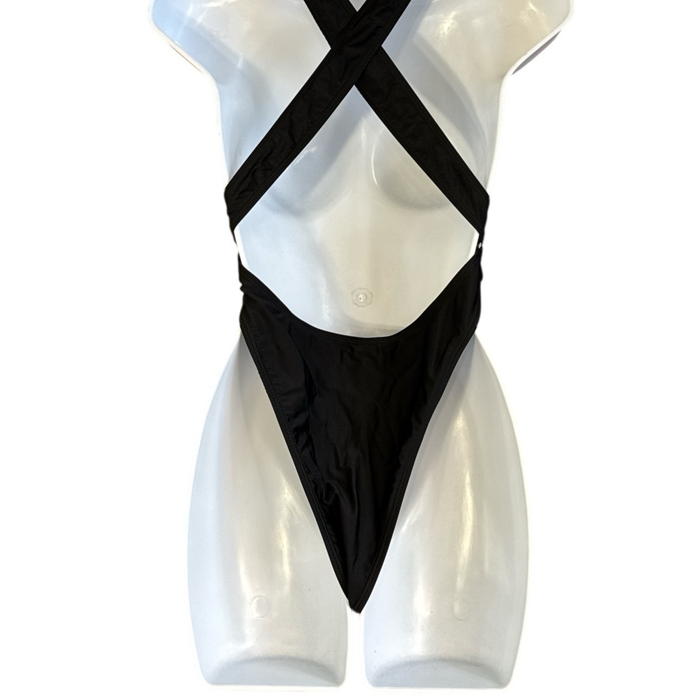 SHEIN Black Cutout Monokini One-Piece Swimsuit Size M - Picture 3 of 5